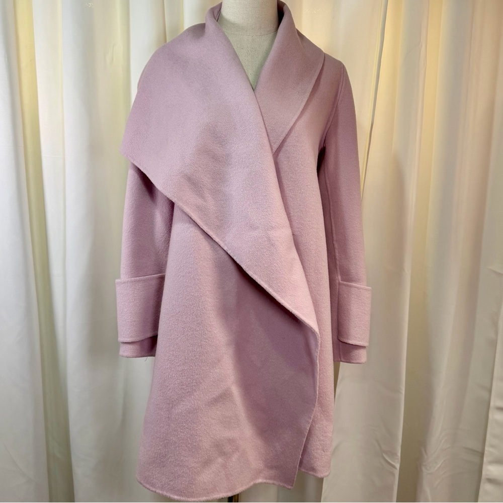 Vince ‘Drape Front Wool Coat’ in “Orchid” Lilac Purple / Light Pink Size Medium - Picture 6 of 16